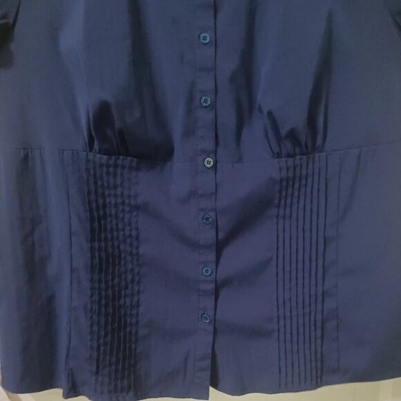 Fred David Womans Violet Purple Stretch Button Down Shirt Plus Sz Blouse 22/24W - Picture 3 of 4